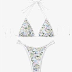Tropical Print Bikini Set